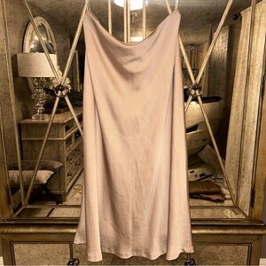 Kenneth Cole Textured Charmeuse Pull On Flared Satin Maxi Skirt